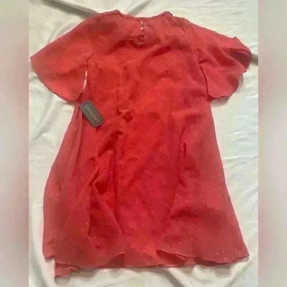 Limelight Chiffon Girls Size 4-5 Dress Coral